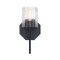 Designers Fountain Haven 7 in. 1-Light Matte Black Wall Sconce Light with Clear Rippled Glass Shade for Bathrooms D309M-WS-MB - alternate 1